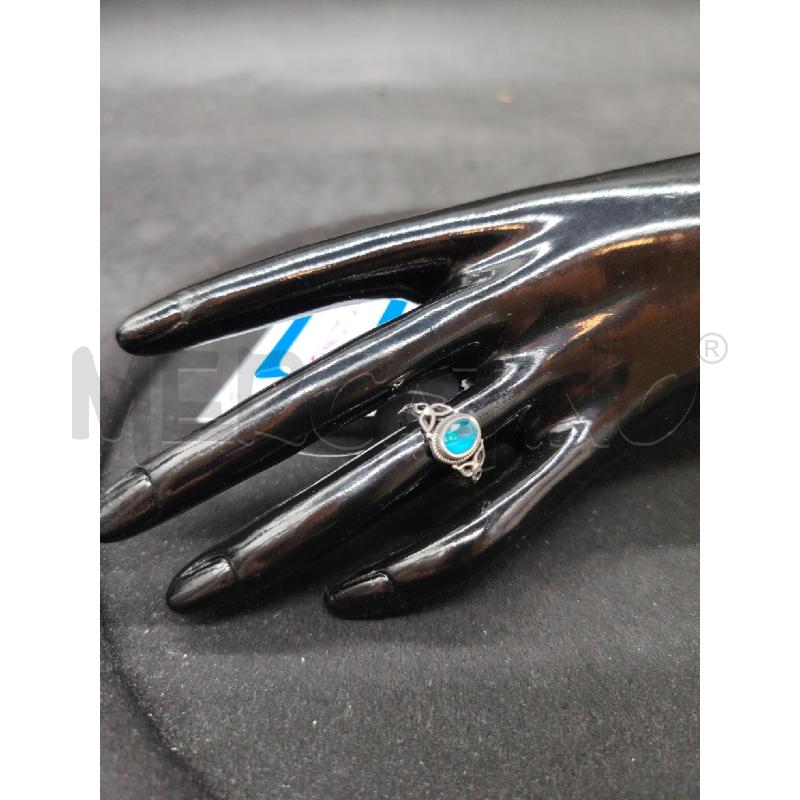 ANELLO D FUSION PIETRA OVALE CEL | Mercatino dell'Usato Roma eur 1