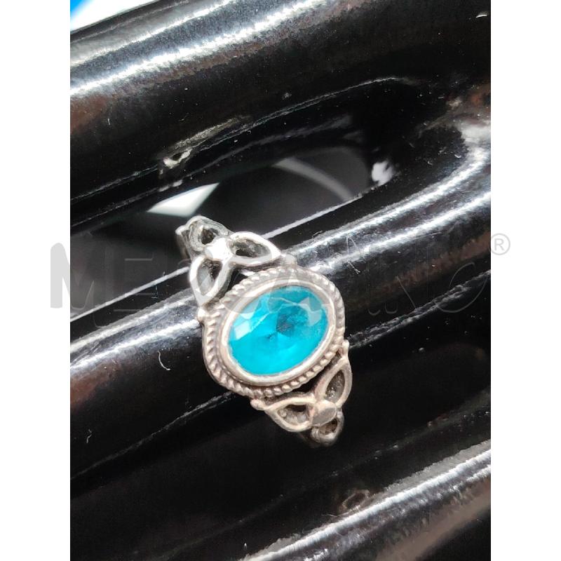 ANELLO D FUSION PIETRA OVALE CEL | Mercatino dell'Usato Roma eur 2