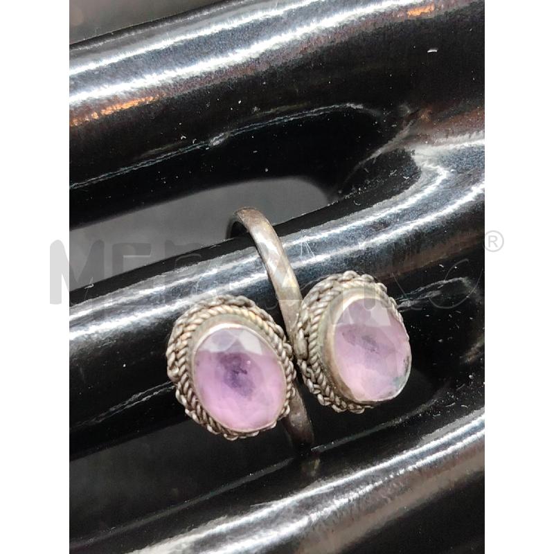 ANELLO FUSION DUE PIETRE AMETISTA | Mercatino dell'Usato Roma eur 2