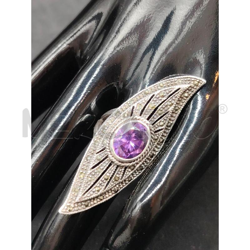 ANELLO FUSION ROMBO AMETISTA | Mercatino dell'Usato Roma eur 2