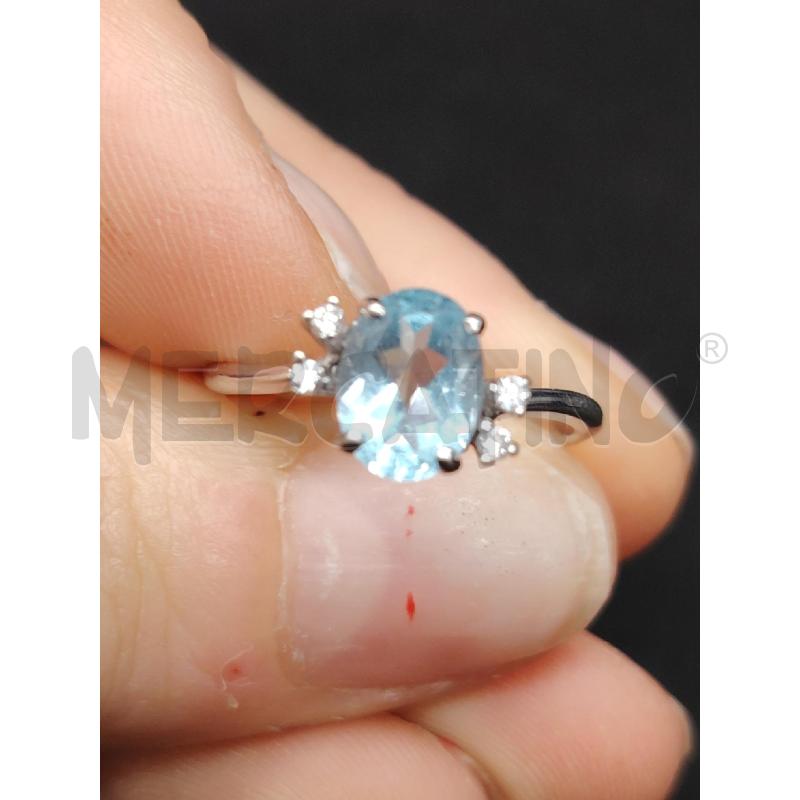 ANELLO MILUNA ACQUA MARINA  | Mercatino dell'Usato Roma eur 4