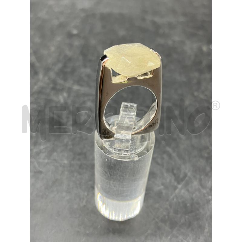 ANELLO PIANEGONDA QUADRATO PIETRA CHIARA  | Mercatino dell'Usato Roma eur 3