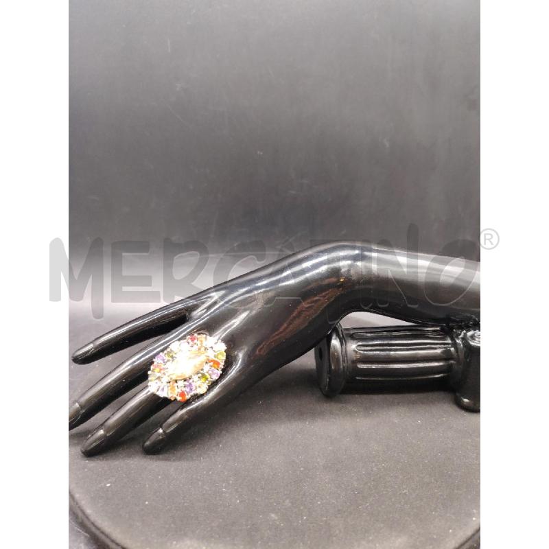 ANELLO PIETRE MULTICOLOR CENTRO ARA | Mercatino dell'Usato Roma eur 1
