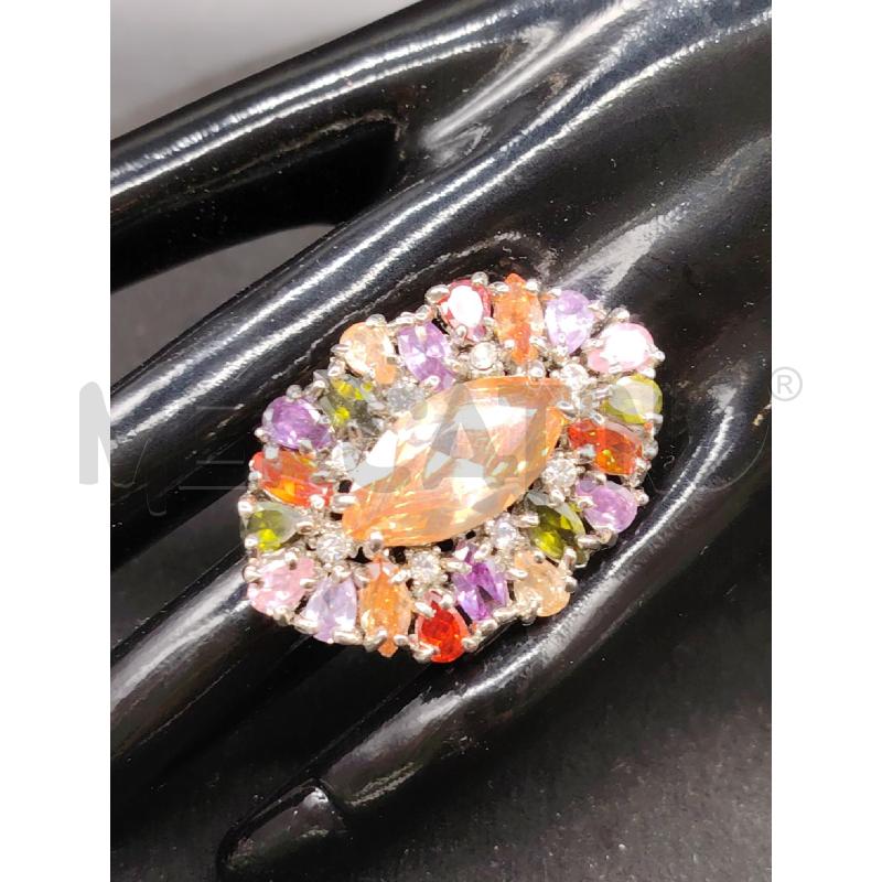 ANELLO PIETRE MULTICOLOR CENTRO ARA | Mercatino dell'Usato Roma eur 2