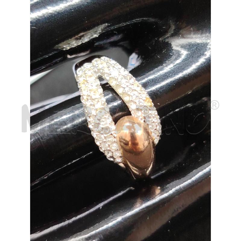 ANELLO SWAROVSKI DORATO STRASS DOPPIO | Mercatino dell'Usato Roma eur 2