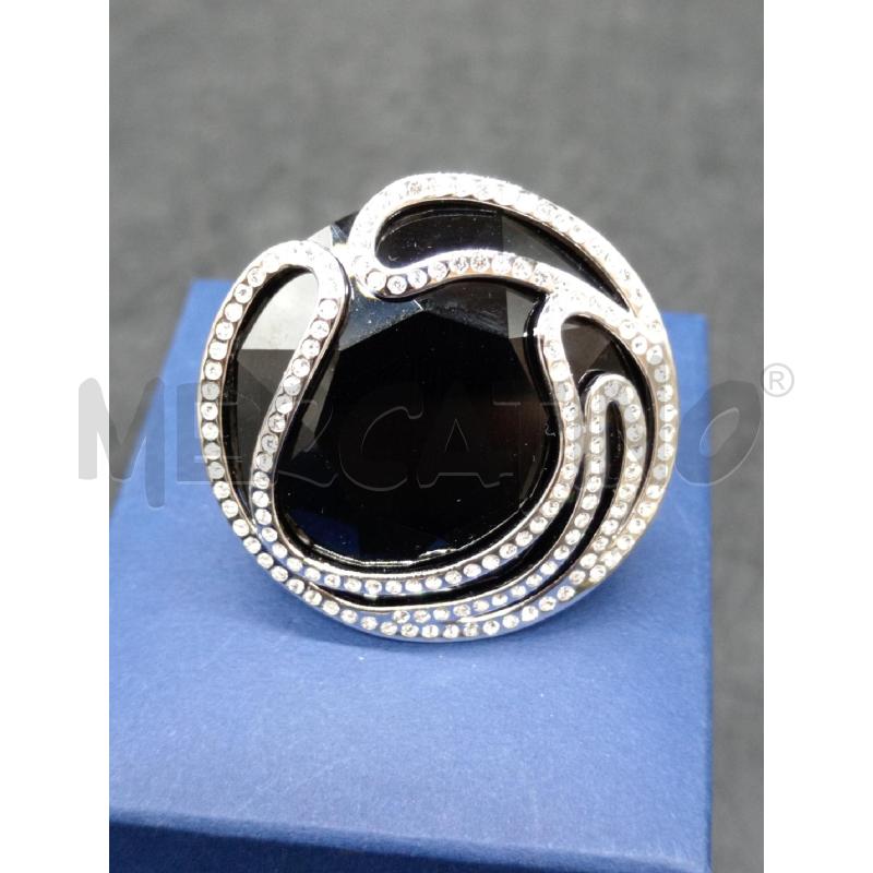 ANELLO SWAROVSKI TONDO NERO STRASS | Mercatino dell'Usato Roma eur 2