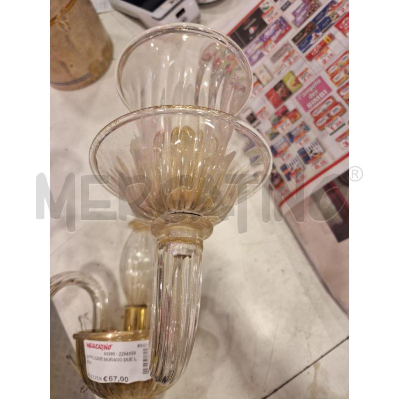 APPLIQUE MURANO DUE LUCI | Mercatino dell'Usato Roma eur 4
