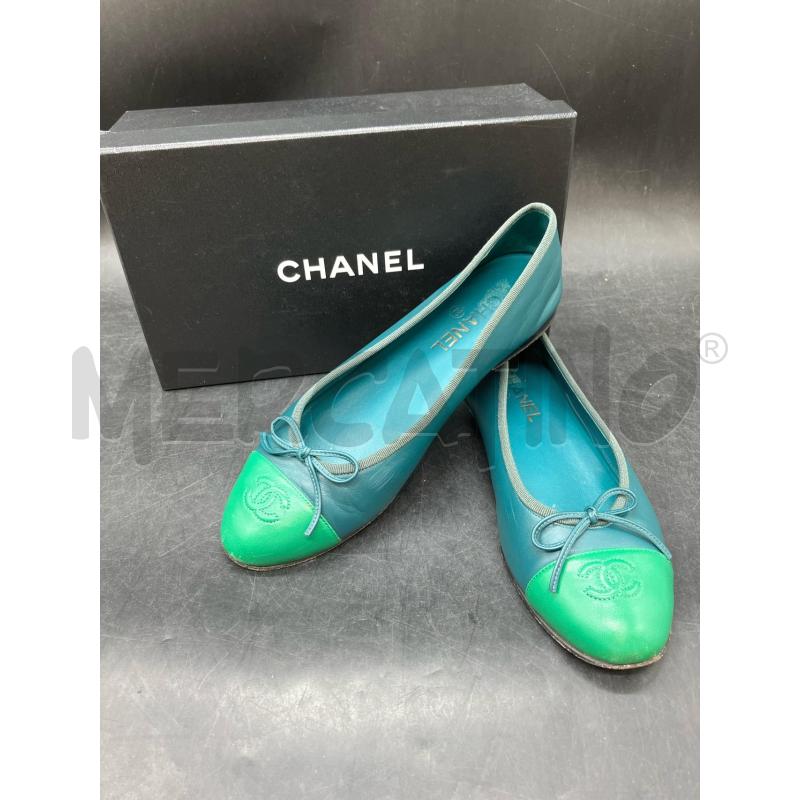 BALLERINA CHANEL VERDE FIOCCO SCATO | Mercatino dell'Usato Roma eur 1