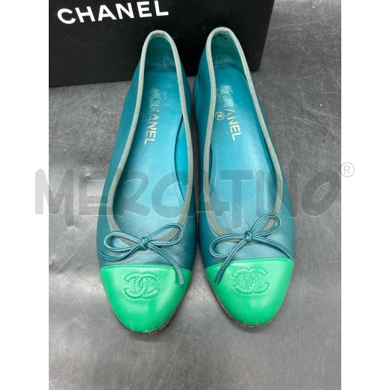 BALLERINA CHANEL VERDE FIOCCO SCATO | Mercatino dell'Usato Roma eur 2