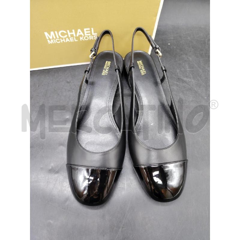 BALLERINA MICHAEL KORS SCATO PERLA FLEX SLING FLAT NERO | Mercatino dell'Usato Roma eur 2