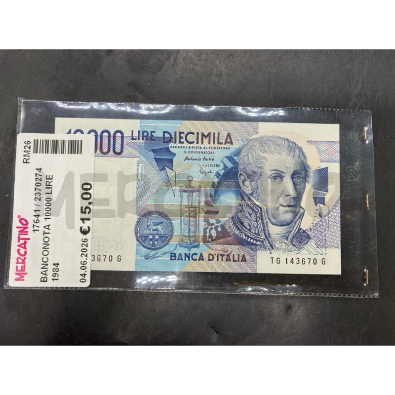 BANCONOTA 10000 LIRE 1984 | Mercatino dell'Usato Roma eur 1