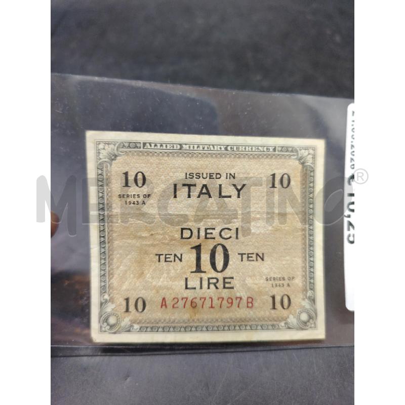 BANCONOTA 10 LIRE 1943 | Mercatino dell'Usato Roma eur 1
