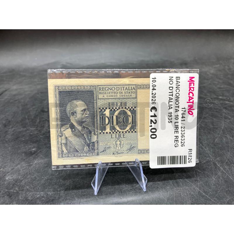 BANCONOTA 10 LIRE REGNO D'ITALIA 1935 | Mercatino dell'Usato Roma eur 1