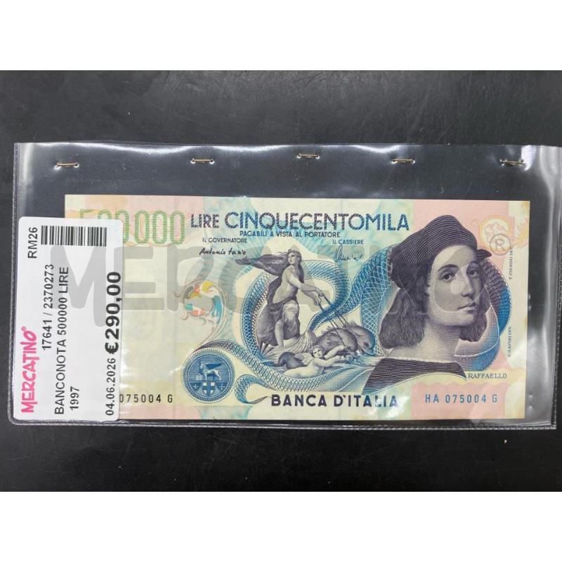 BANCONOTA 500000 LIRE 1997 | Mercatino dell'Usato Roma eur 1