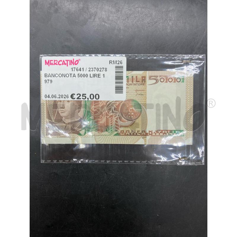 BANCONOTA 5000 LIRE 1979 | Mercatino dell'Usato Roma eur 1