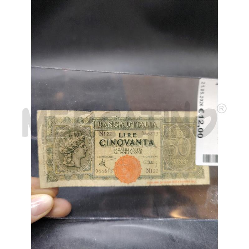 BANCONOTA 50 LIRE 1944 | Mercatino dell'Usato Roma eur 1