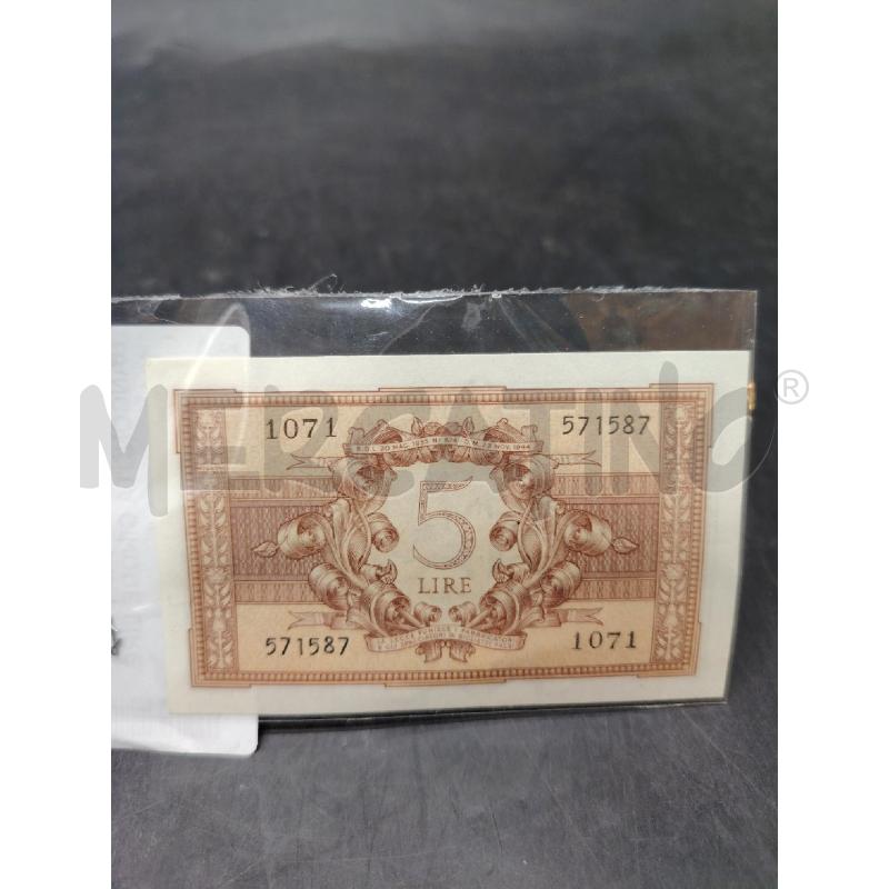 BANCONOTA CINQUE LIRE 1944 | Mercatino dell'Usato Roma eur 2