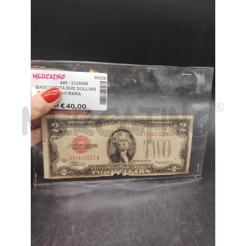 BANCONOTA DUE DOLLARI BOLL ROSSO RARA | Mercatino dell'Usato Roma eur 1