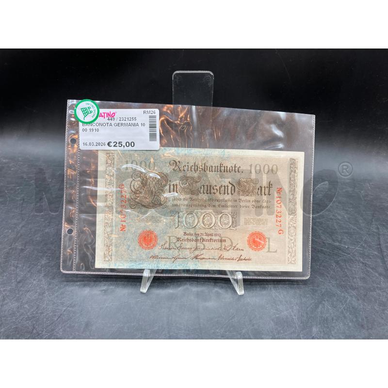 BANCONOTA GERMANIA 1000 1910 | Mercatino dell'Usato Roma eur 1