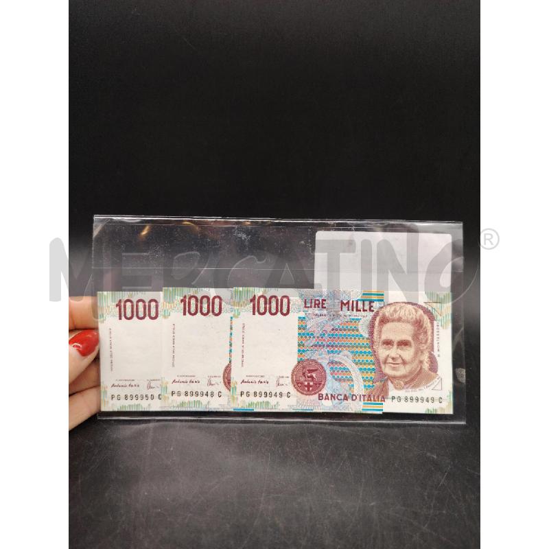 BANCONOTE 1000 LIRE MONTESSORI CONSECUTIVE | Mercatino dell'Usato Roma eur 1