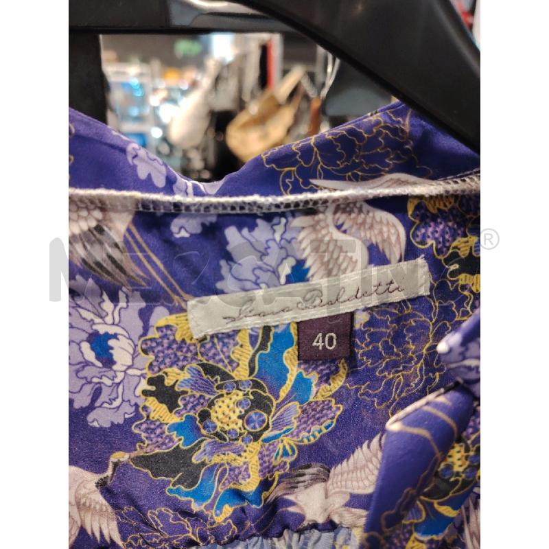 BLUSA D ILARIA BALDETTI VIO FIORI UCCELLI | Mercatino dell'Usato Roma eur 2