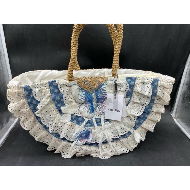 BORSA ALEX MAX PAGLIA UNCINETTO BIA FARFALLA CARTELL | Mercatino dell'Usato Roma eur 1
