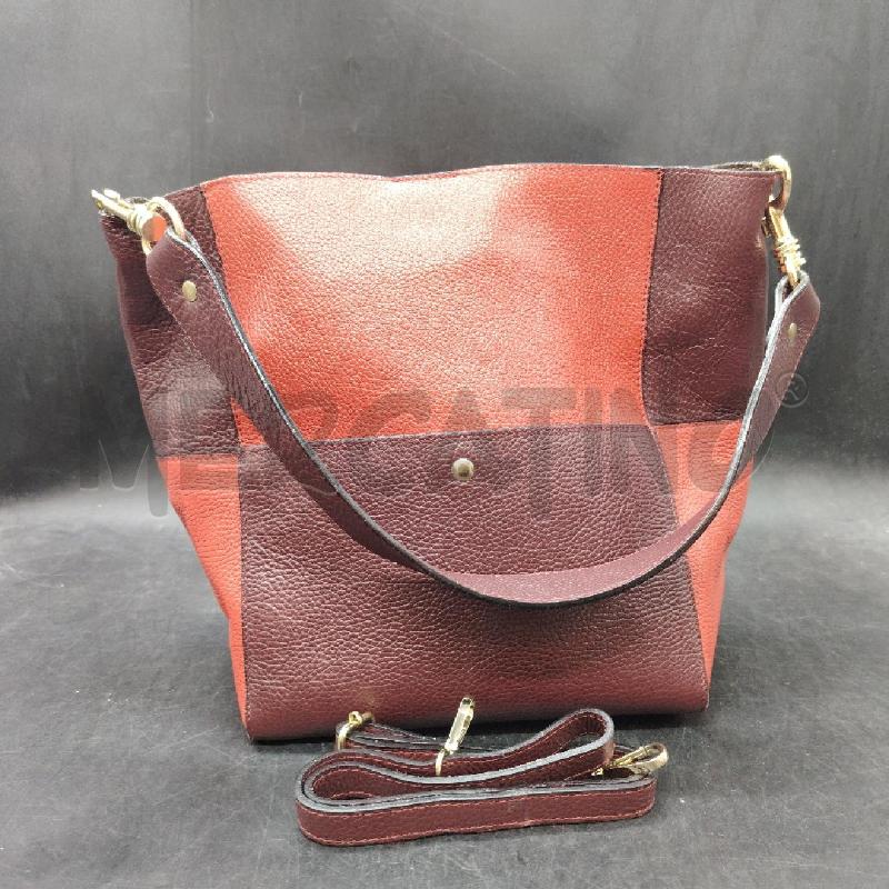 BORSA ARTIGIANALE PELLE RSS BORDEUX | Mercatino dell'Usato Roma eur 1