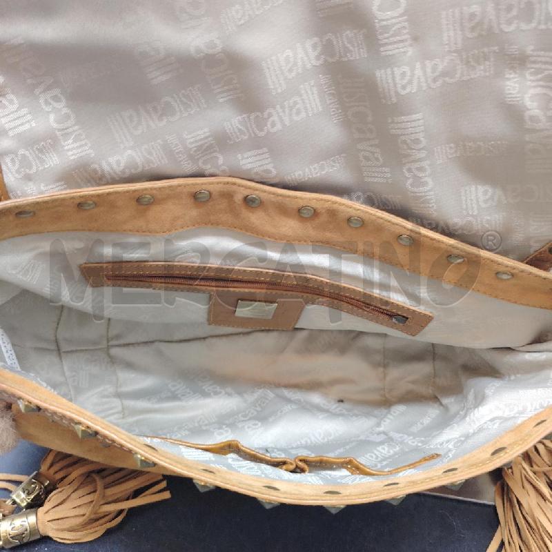 BORSA A SPALLA JUST CAVALLI SCAMO BEIGE PELO NAPPE | Mercatino dell'Usato Roma eur 4