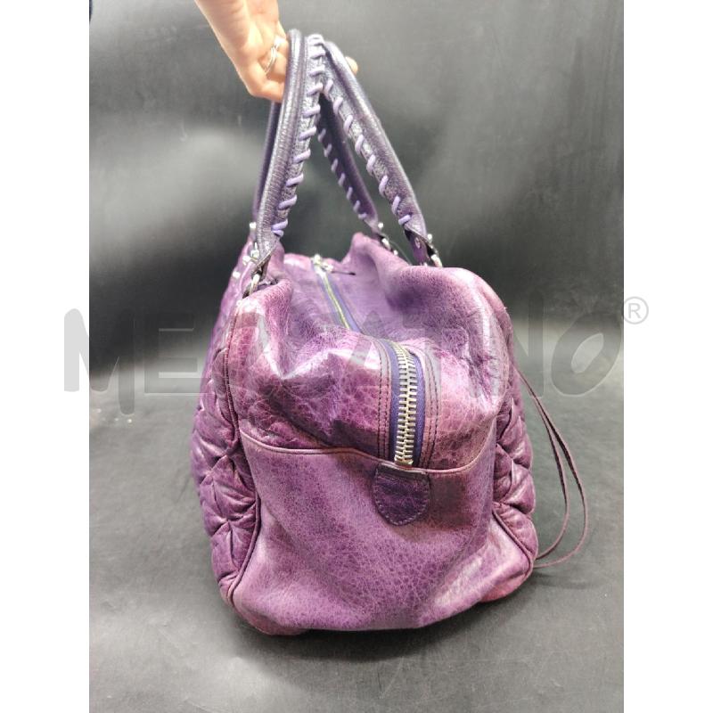 BORSA BALENCIAGA TRAPUNTATA VIOLA DETT MET 162032 502752 | Mercatino dell'Usato Roma eur 2