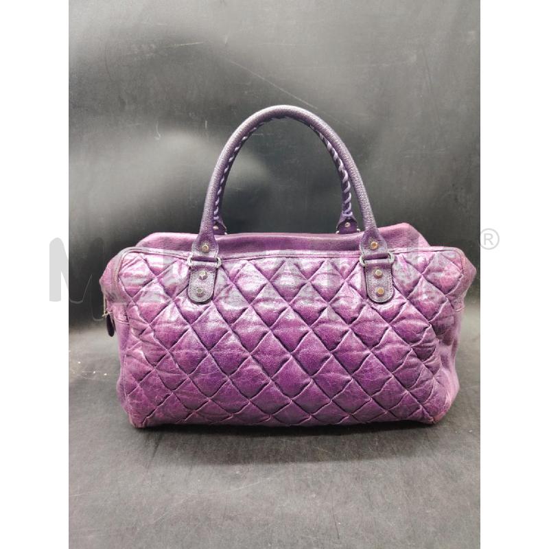 BORSA BALENCIAGA TRAPUNTATA VIOLA DETT MET 162032 502752 | Mercatino dell'Usato Roma eur 3
