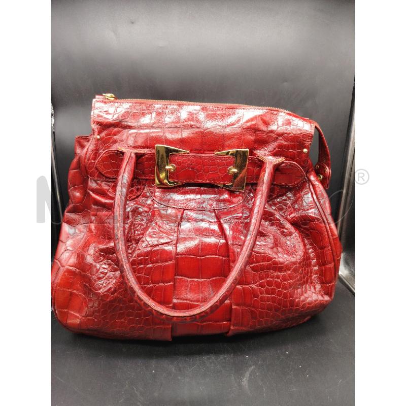 BORSA BALLIN ROSSA EFFETTO COCCO FIBBIA DOR | Mercatino dell'Usato Roma eur 1