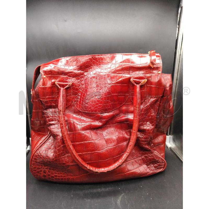 BORSA BALLIN ROSSA EFFETTO COCCO FIBBIA DOR | Mercatino dell'Usato Roma eur 2