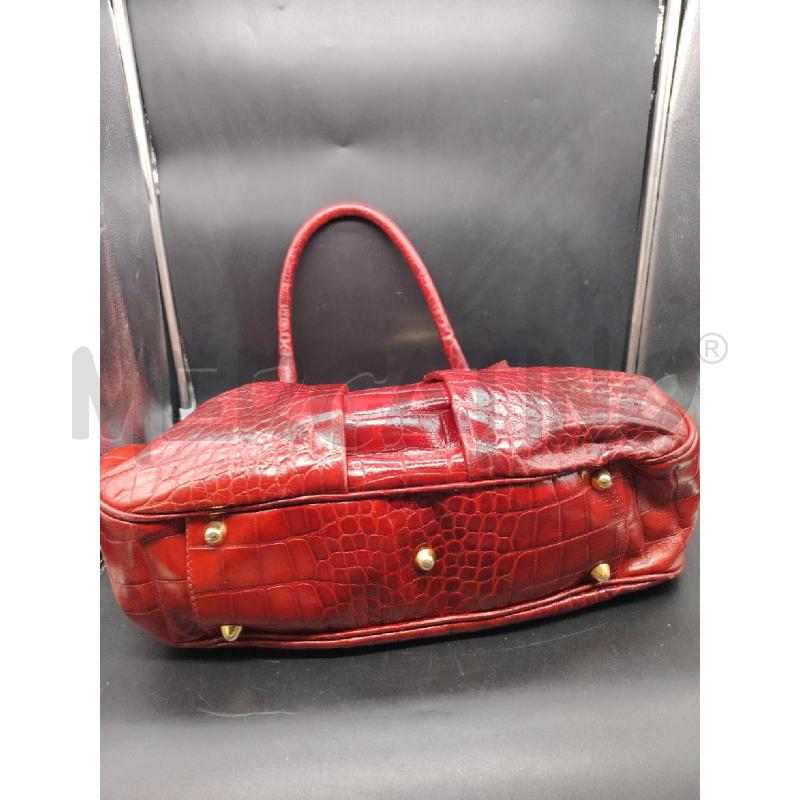 BORSA BALLIN ROSSA EFFETTO COCCO FIBBIA DOR | Mercatino dell'Usato Roma eur 4