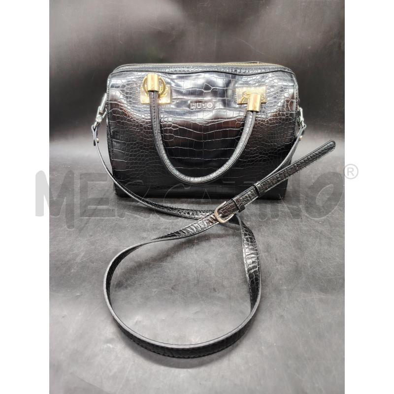 BORSA BAULETTO LIU JO NERA EFFETTO COCCO | Mercatino dell'Usato Roma eur 1