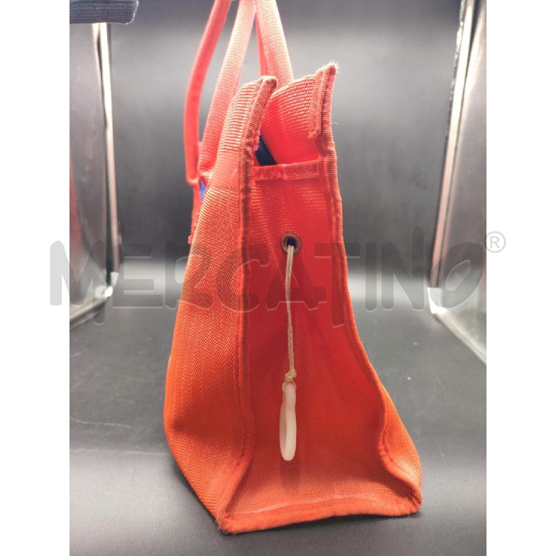 BORSA BRANDINA RSS RIGHE BLU NYLON + POCHETTE | Mercatino dell'Usato Roma eur 2