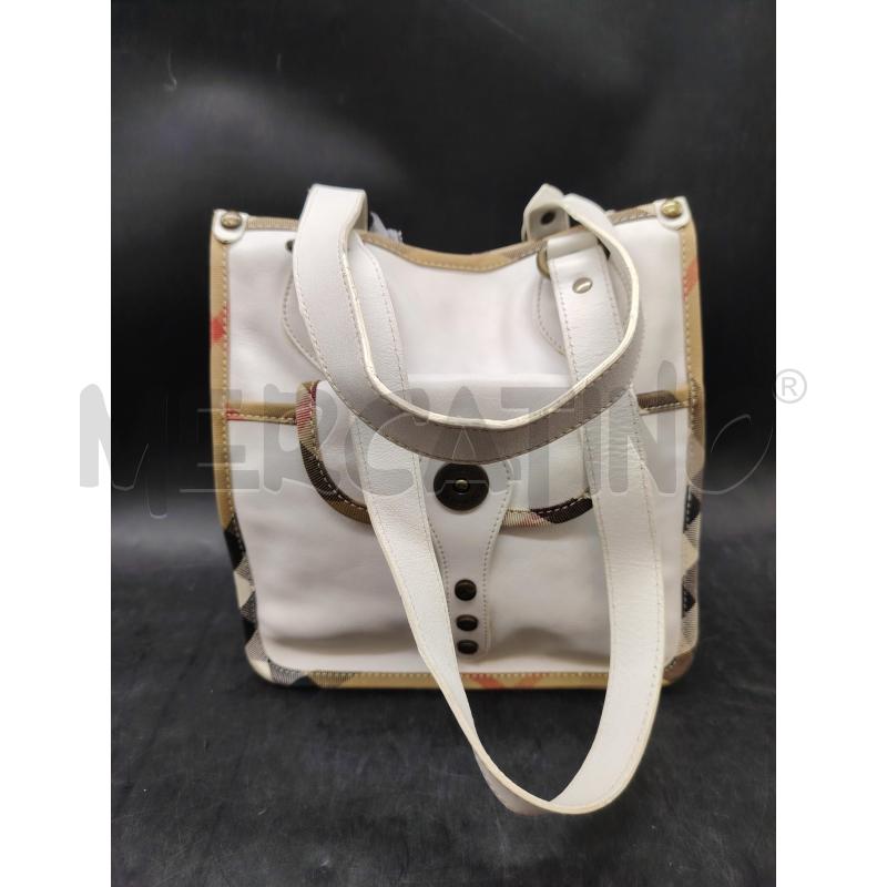 BORSA BURBERRYS FREYA BIANCO PROF TARTAN | Mercatino dell'Usato Roma eur 1