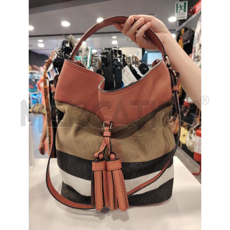 BORSA BURBERRYS TELA PELLE MALVA NAPPE | Mercatino dell'Usato Roma eur 1