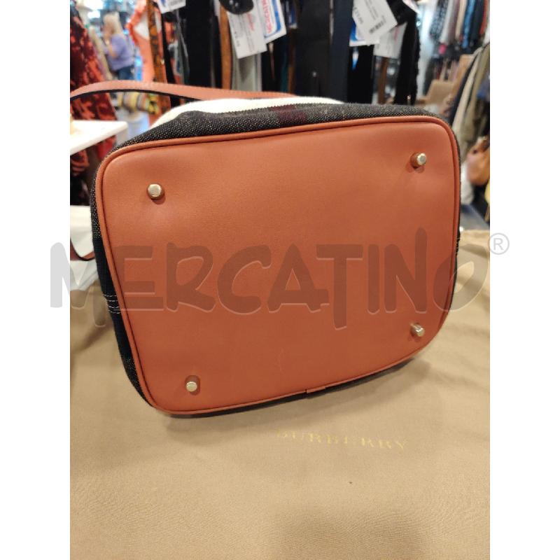 BORSA BURBERRYS TELA PELLE MALVA NAPPE | Mercatino dell'Usato Roma eur 4