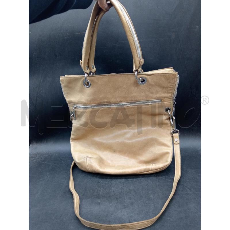 BORSA CARLO CECCHINI MARRONE PELLE + TRACOLLA | Mercatino dell'Usato Roma eur 1