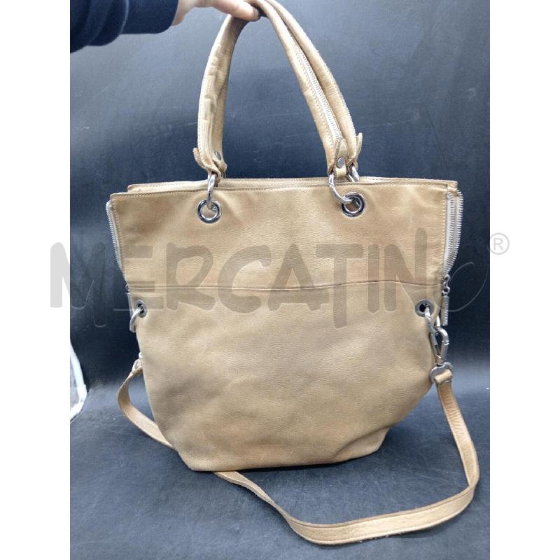 BORSA CARLO CECCHINI MARRONE PELLE + TRACOLLA | Mercatino dell'Usato Roma eur 2