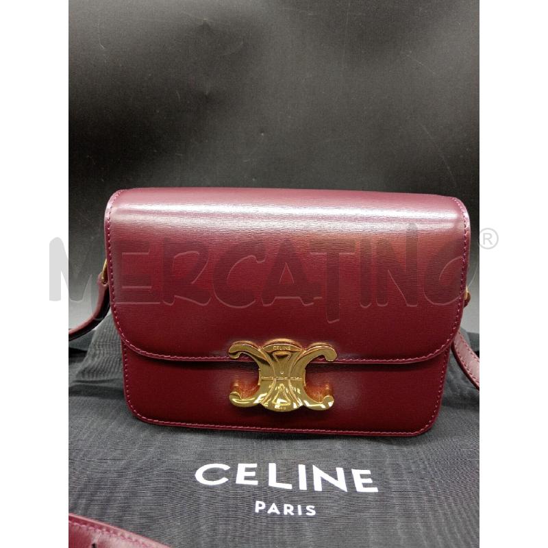 BORSA CELINE MINI TRIOMPHE PELLE BORDEAUX | Mercatino dell'Usato Roma eur 2