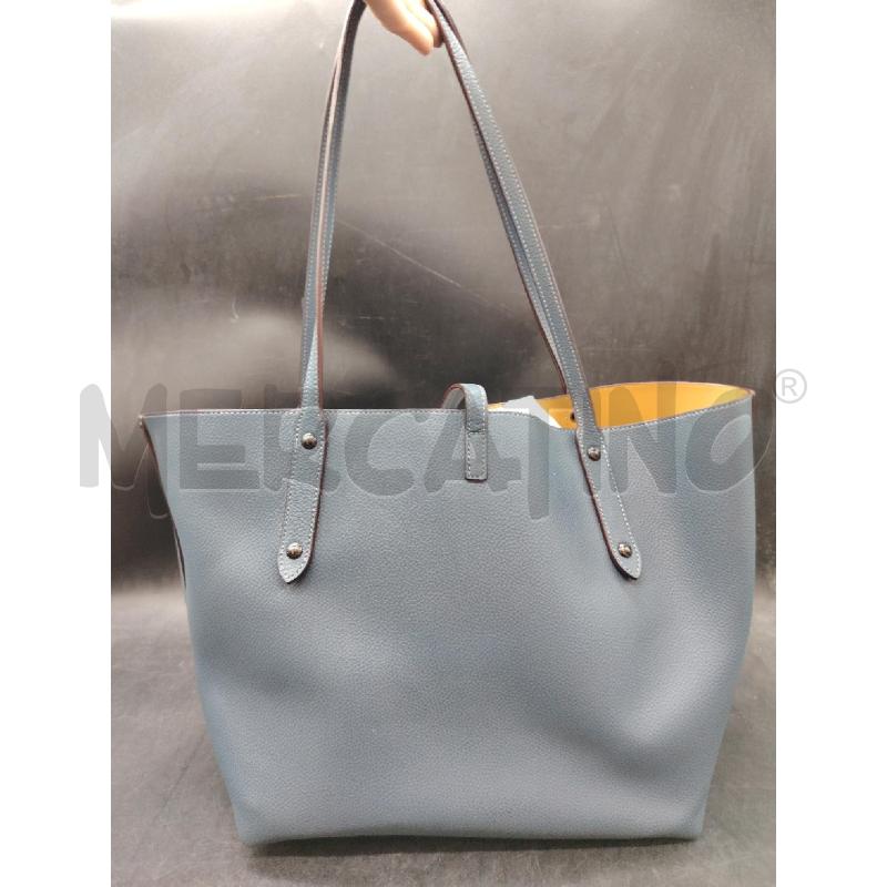 BORSA COACH MARKET TOTE BLU PELLE | Mercatino dell'Usato Roma eur 2
