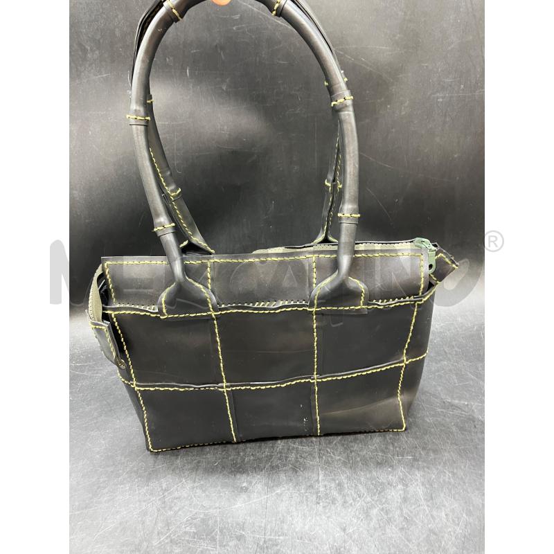 BORSA COPERTONE NERA CUCITURE VERDI | Mercatino dell'Usato Roma eur 1