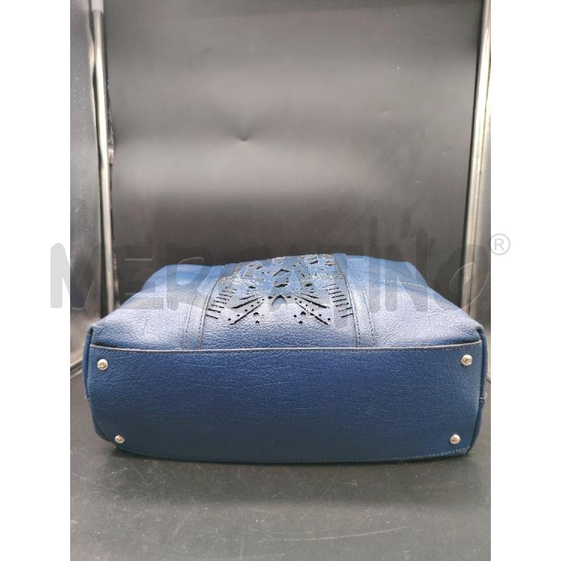 BORSA CROMIA BLU PELLE TRAF  | Mercatino dell'Usato Roma eur 3