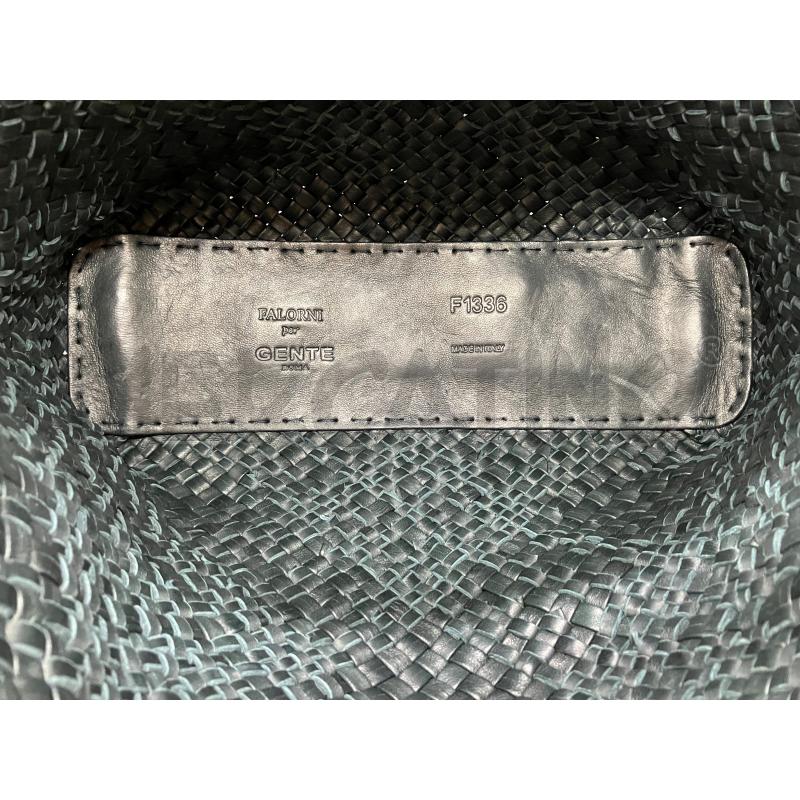 BORSA FALORNI NERA PELLE INTRECCIATA  | Mercatino dell'Usato Roma eur 5