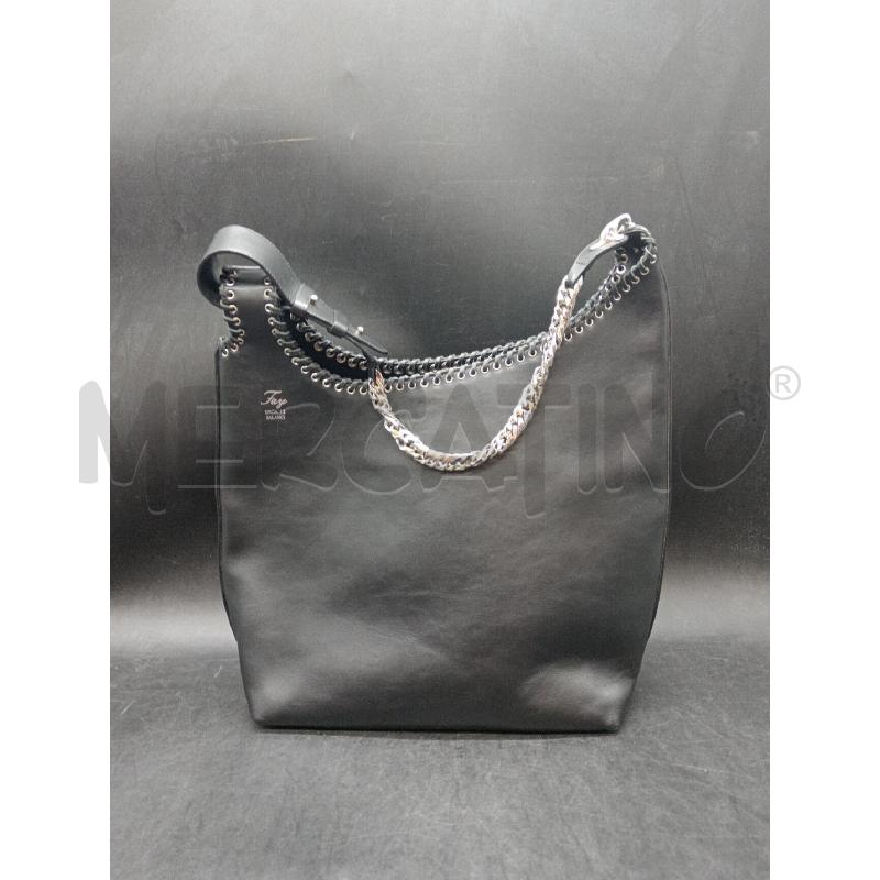 BORSA FAY PELLE NERA CUCITURA CATENA ARG | Mercatino dell'Usato Roma eur 1