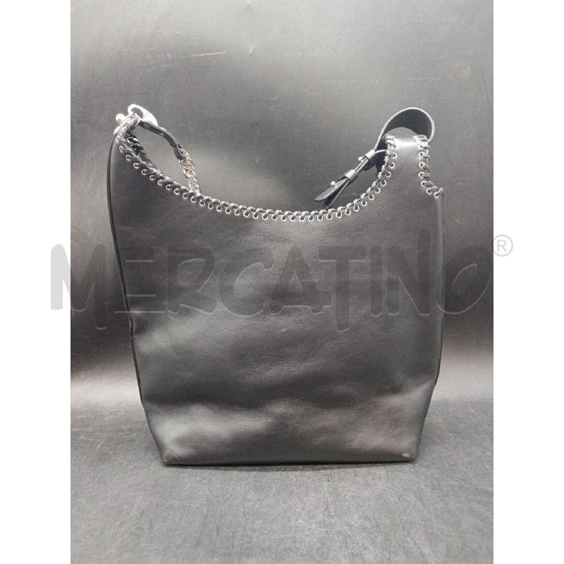 BORSA FAY PELLE NERA CUCITURA CATENA ARG | Mercatino dell'Usato Roma eur 2