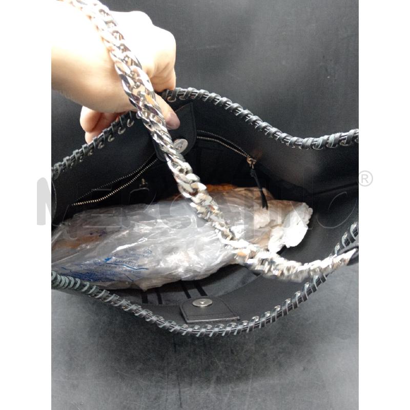 BORSA FAY PELLE NERA CUCITURA CATENA ARG | Mercatino dell'Usato Roma eur 5