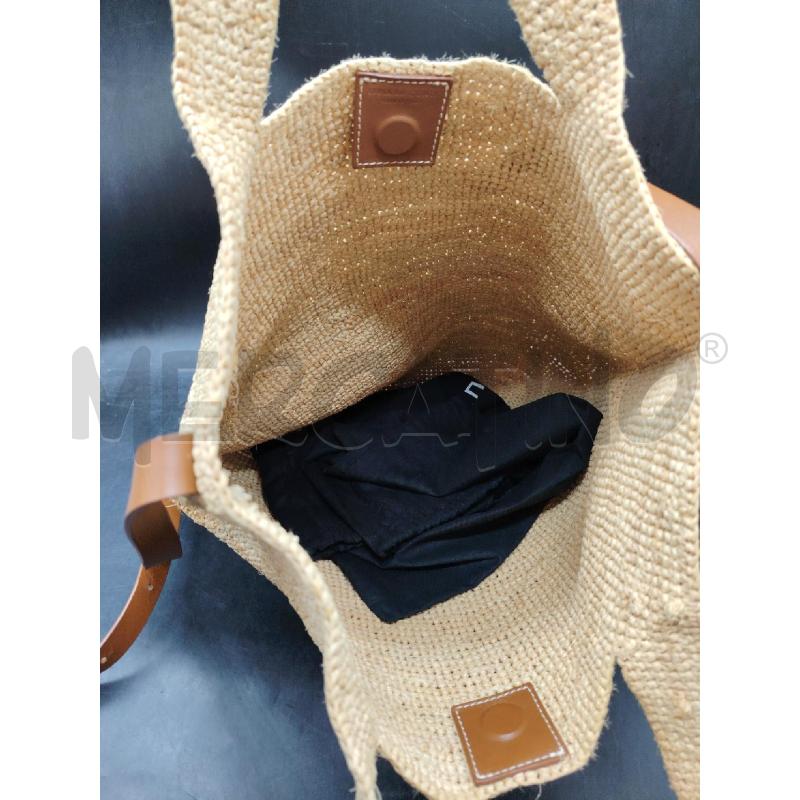 BORSA LIVIANA CONTI RAFIA + TRACOLLA PELLE | Mercatino dell'Usato Roma eur 3