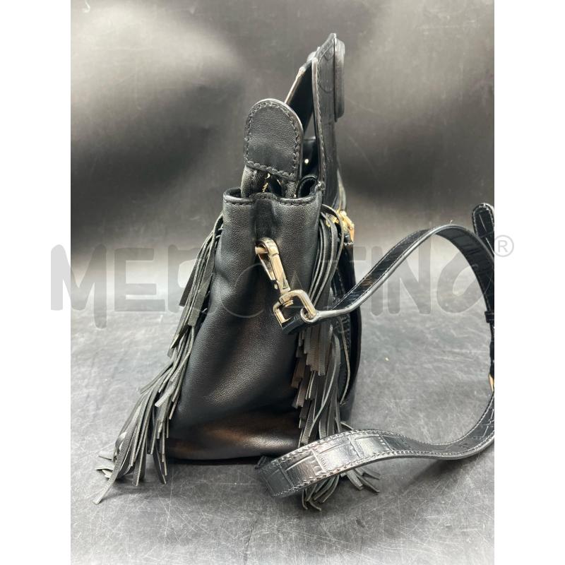 BORSA MAJE NERO EFFETTO COCCO FRANGE | Mercatino dell'Usato Roma eur 3